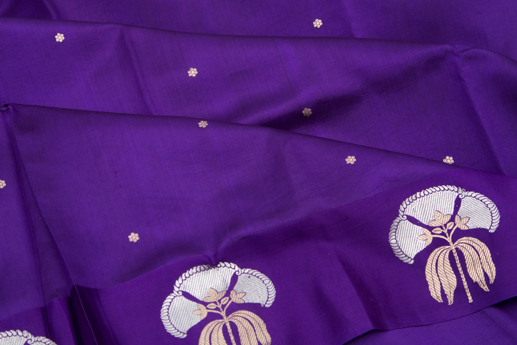 Banarasi Katan Silk Butta Violet Saree