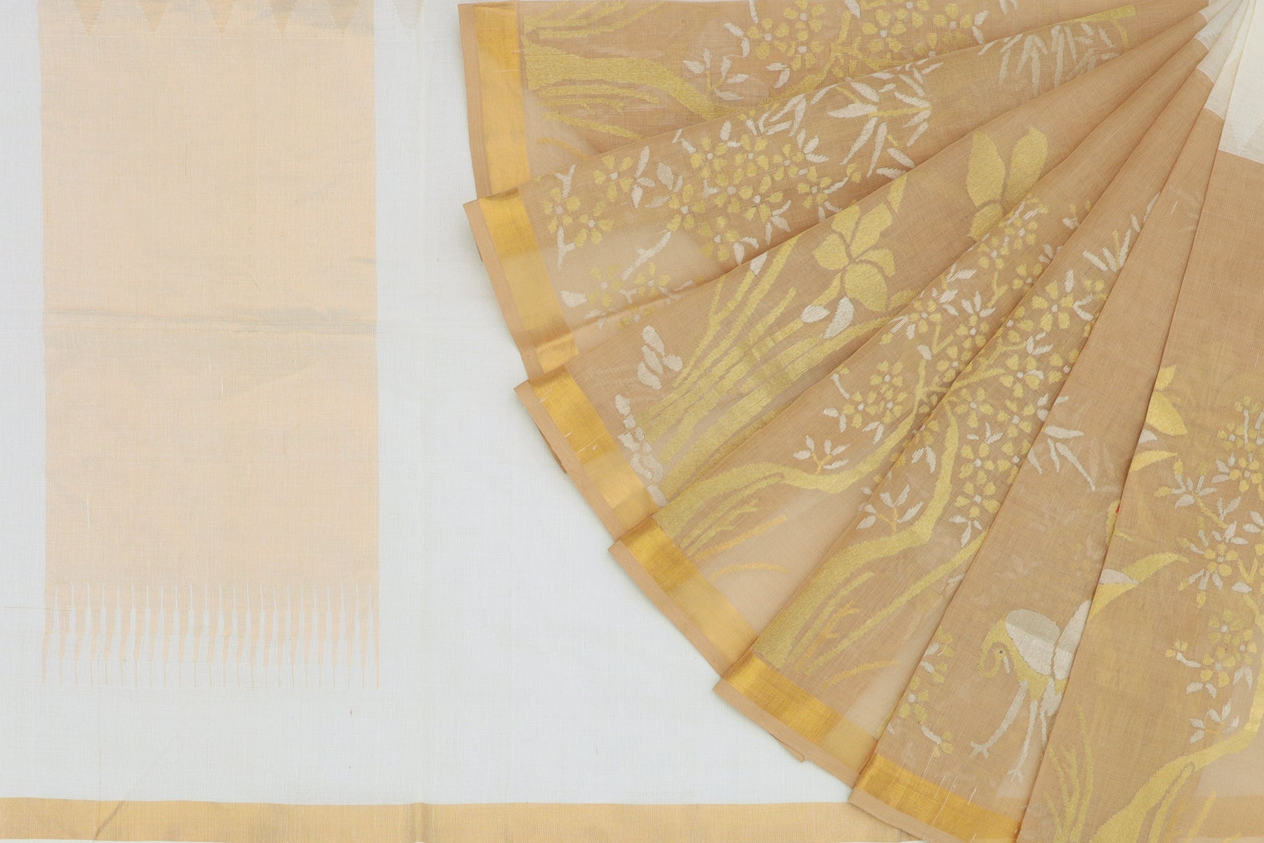Ponduru Handspun Cotton Plain Cream Saree/5173916_2.jpg