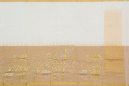 Ponduru Handspun Cotton Plain Cream Saree