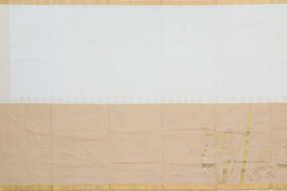 Ponduru Handspun Cotton Plain Cream Saree