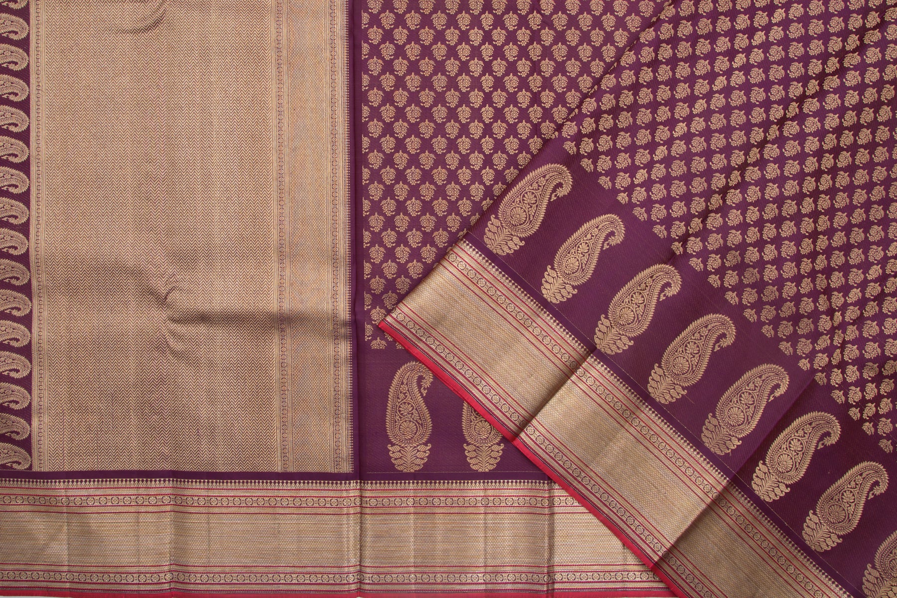 Kanchipuram Silk Jacquard Purple Saree