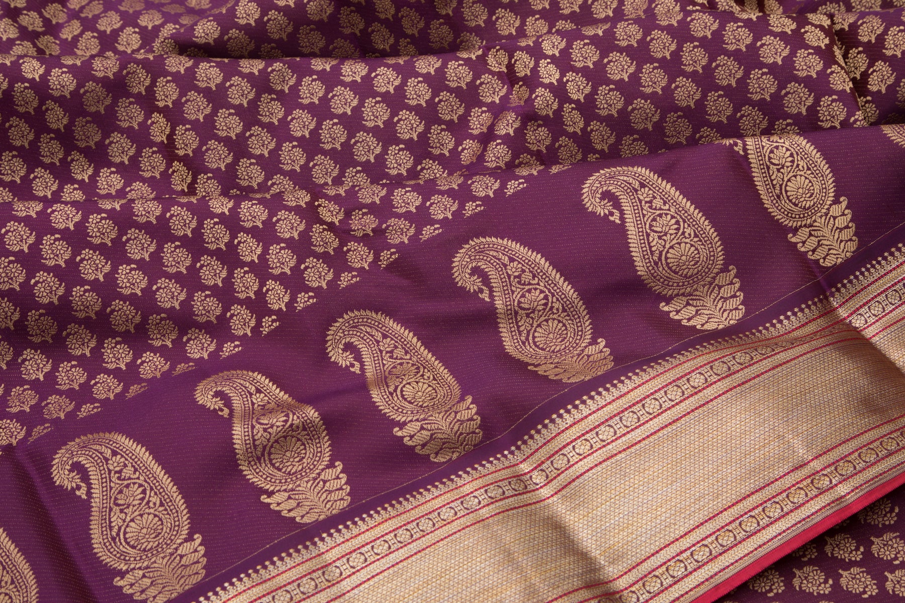 Kanchipuram Silk Jacquard Purple Saree