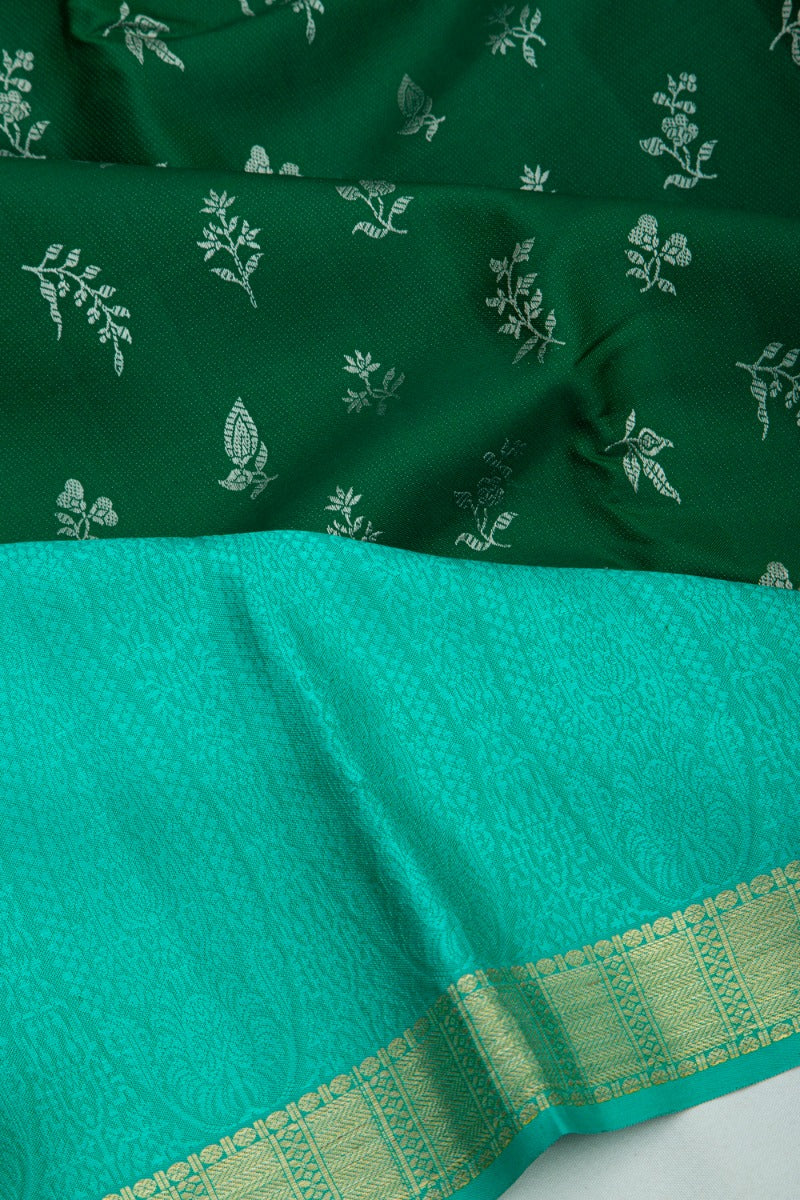 Taranga Kanchi Silk Jacquard Dark Green Saree