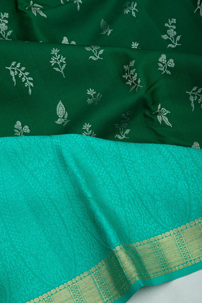 Taranga Kanchi Silk Jacquard Dark Green Saree
