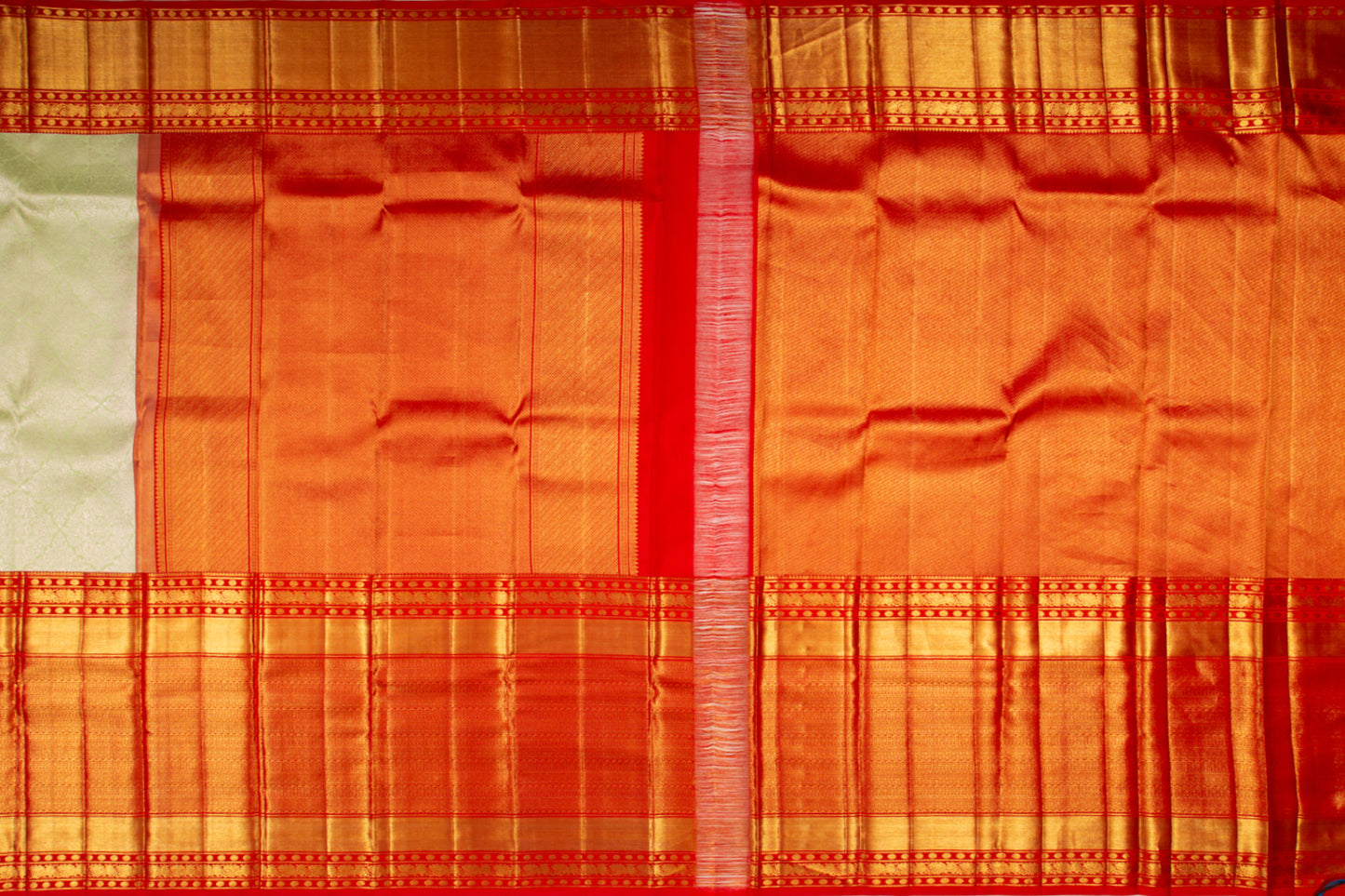 Kanchipuram Silk Brocade Pastel Green Saree