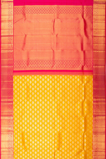 Kanchipuram Silk Brocade Yellow Saree