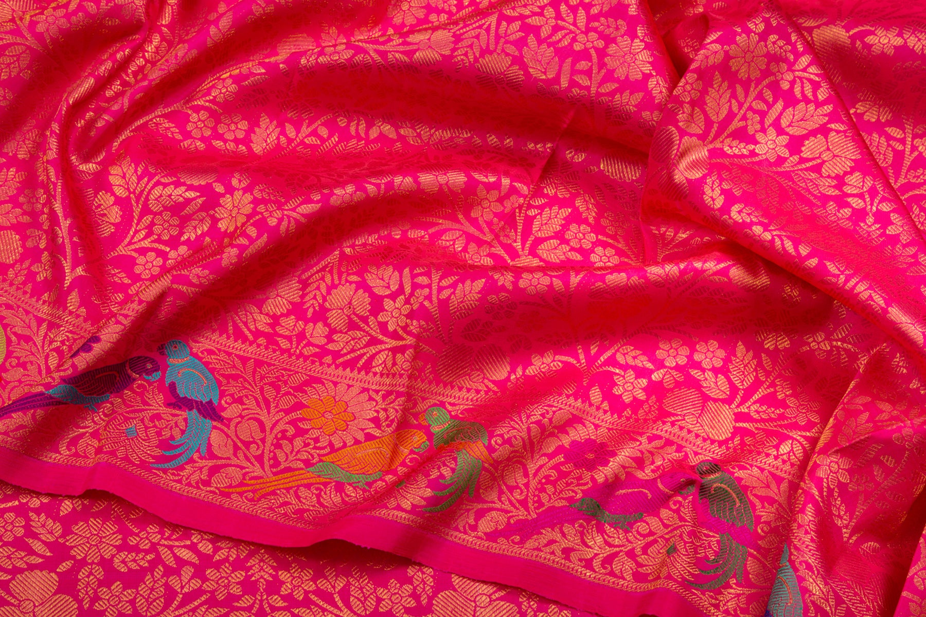 Kanchipuram Silk Jaal Pink Saree