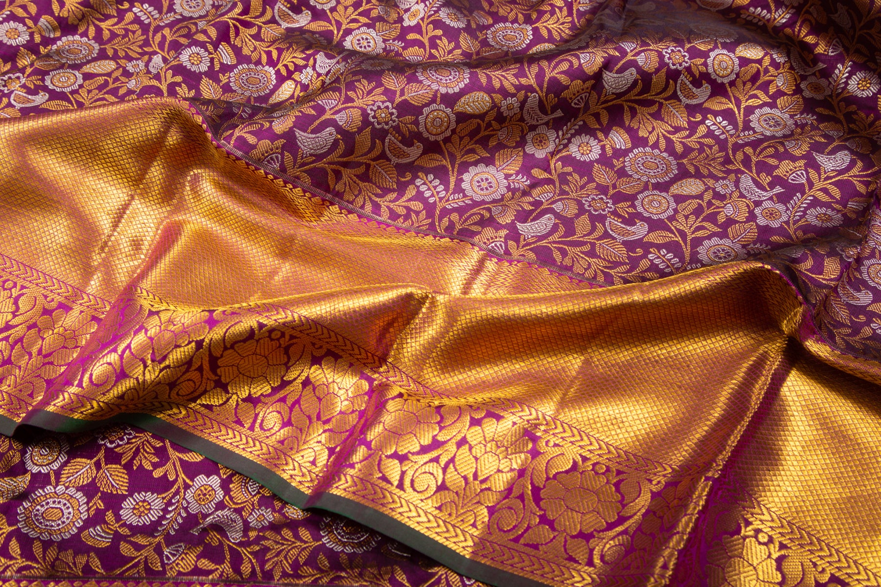 Kanchipuram Silk Jaal Purple Saree