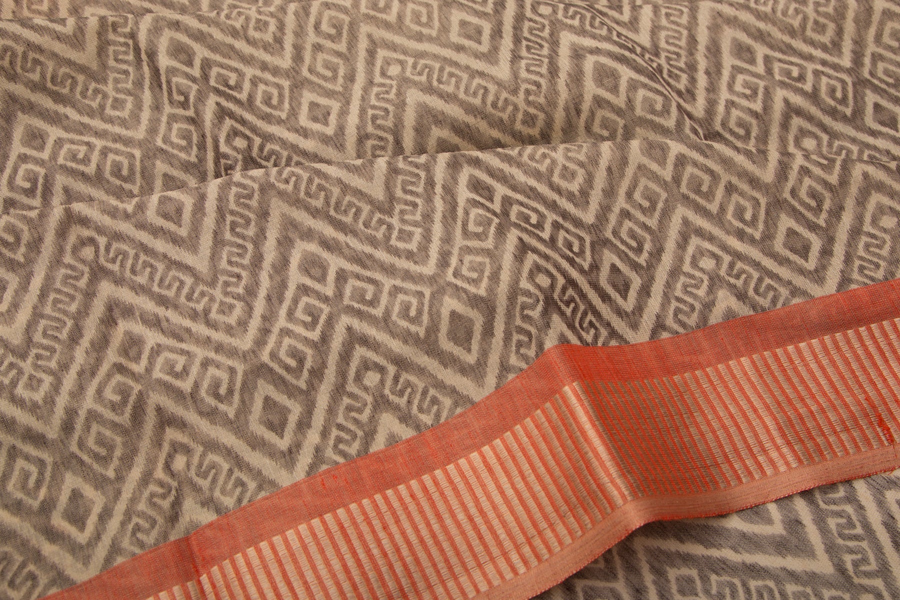 Linen Tissue Printed Cream Saree