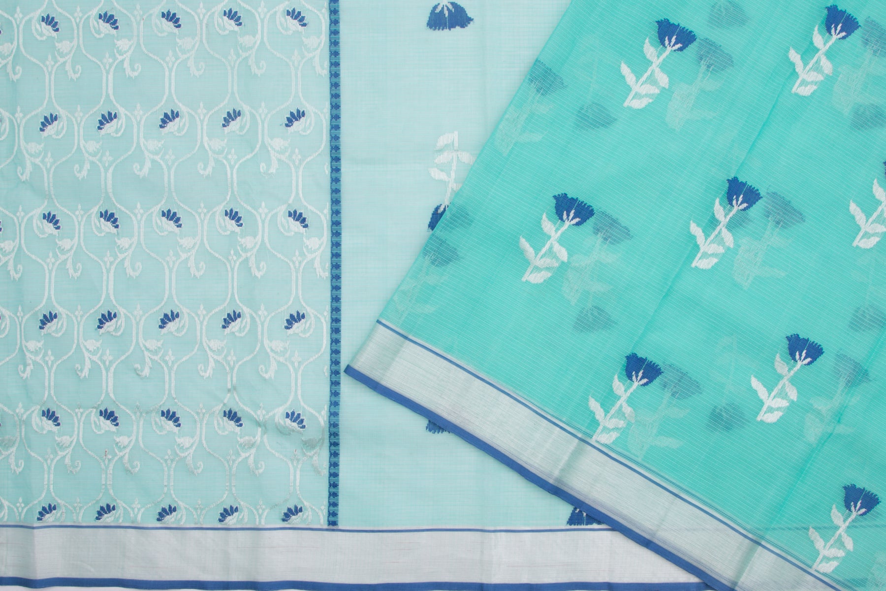 Kota Silk Butta Blue Saree