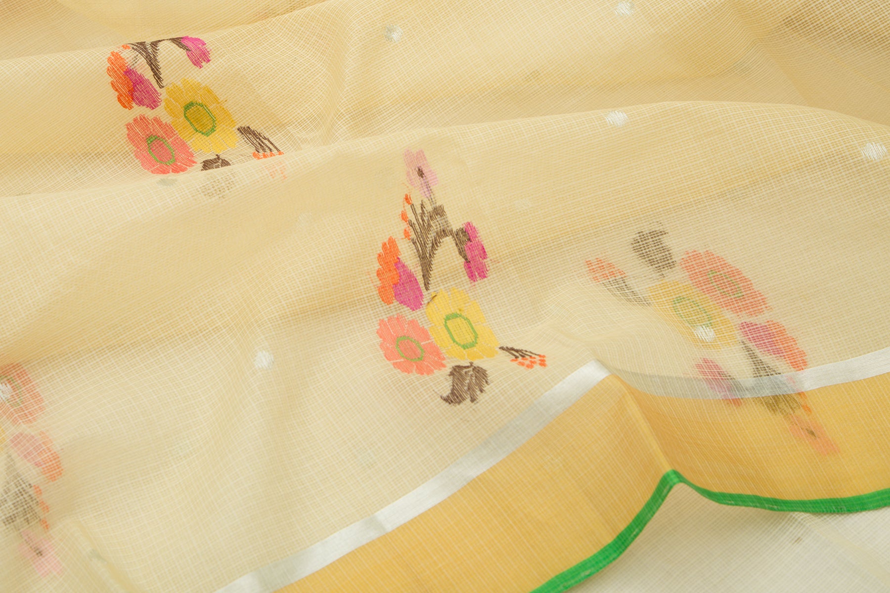 Kota Silk Butta Pastel Yellow Saree