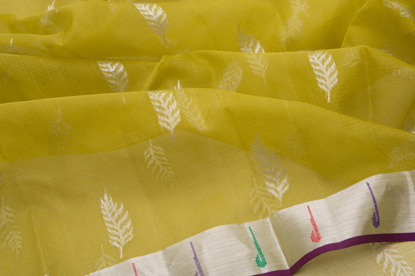 Kota Silk Butta Mehendi Green Saree