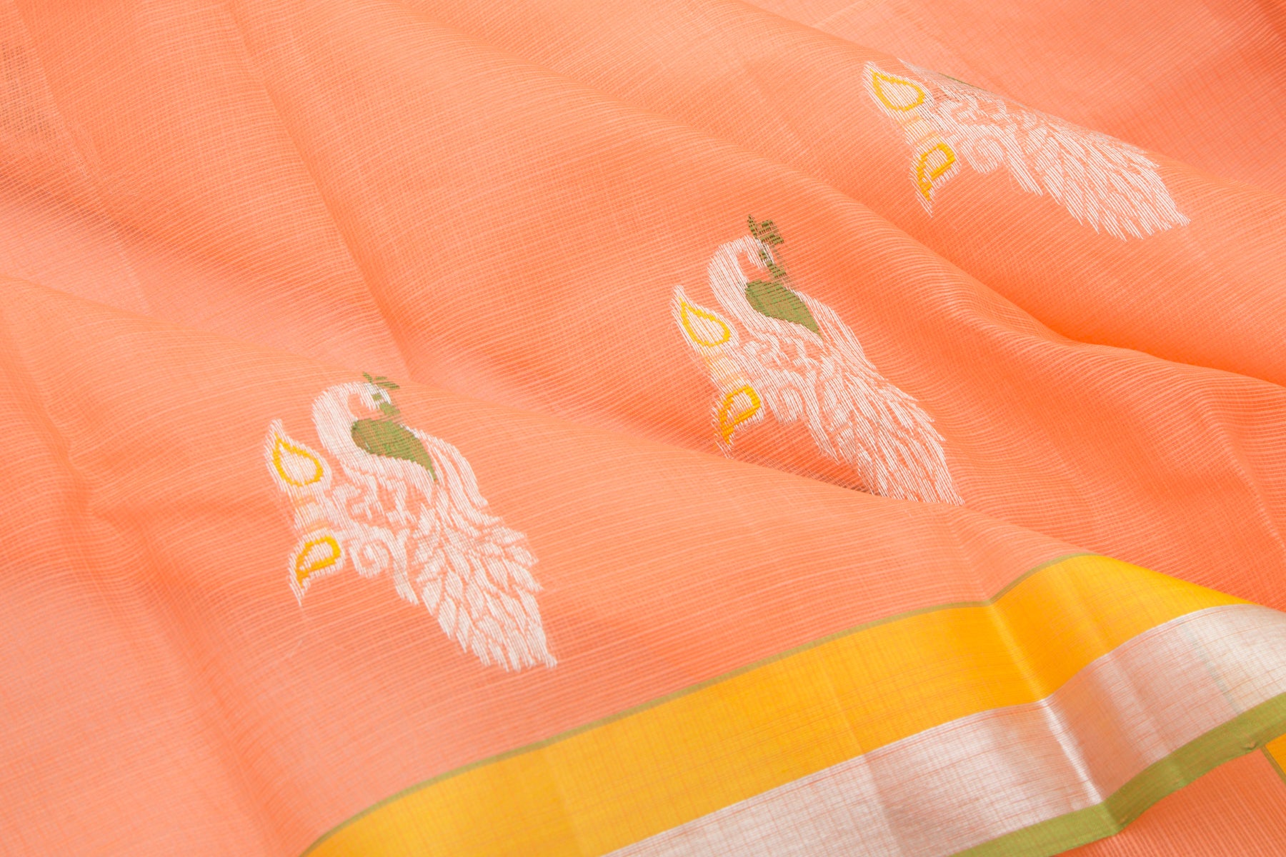 Kota Silk Butta Pastel Orange Saree