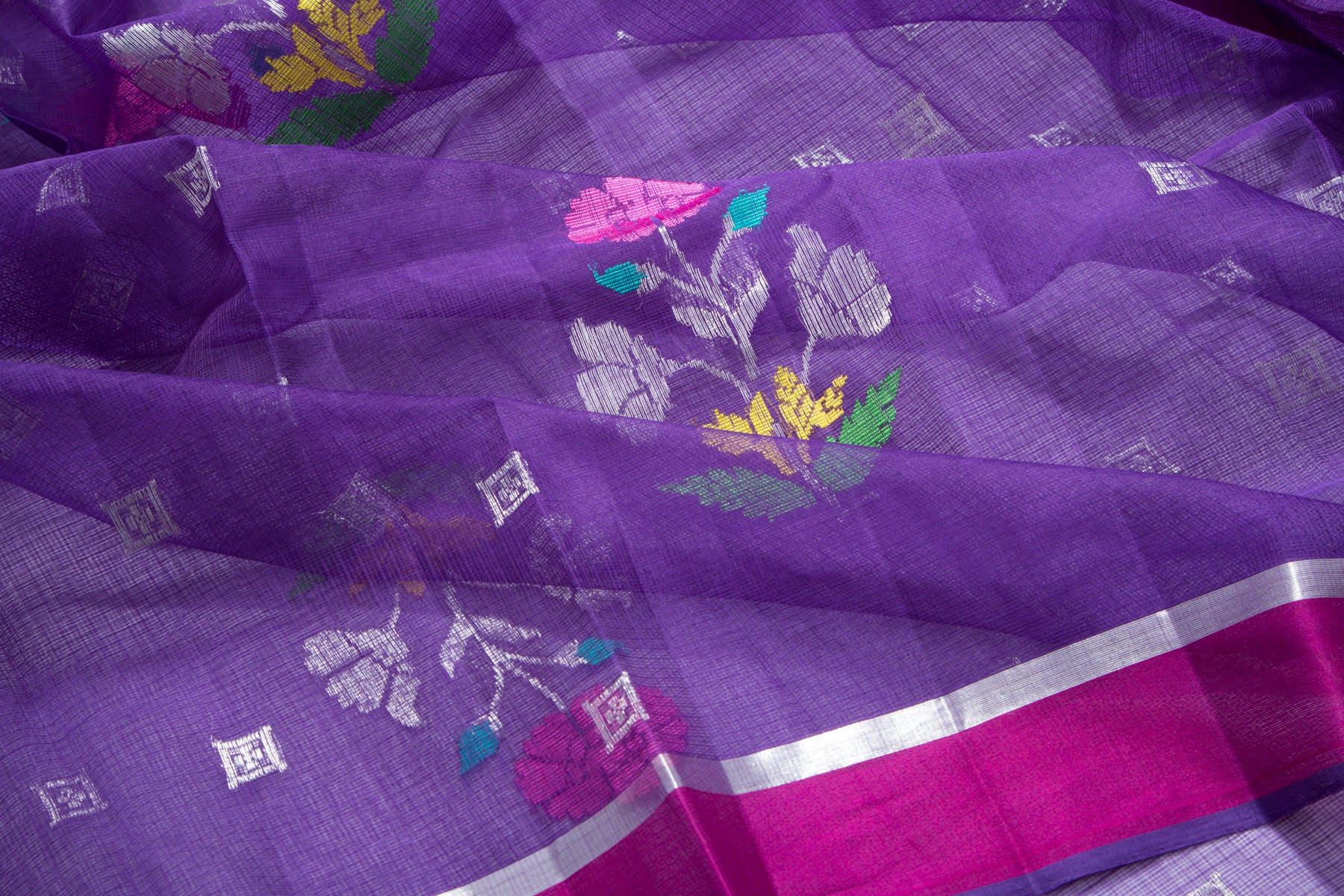 Kota Silk Butta Violet Saree