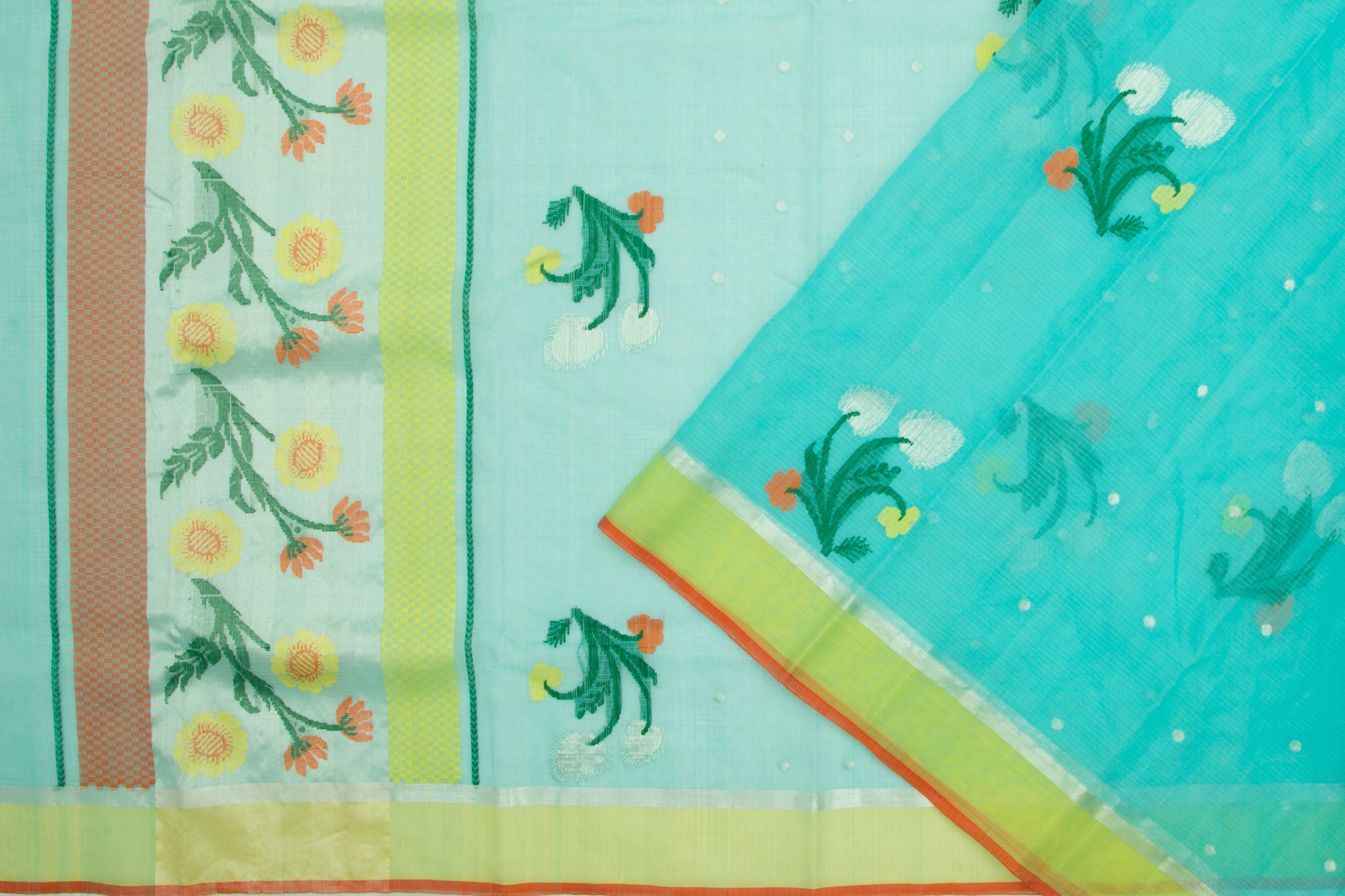 Kota Silk Butta Sky Blue Saree