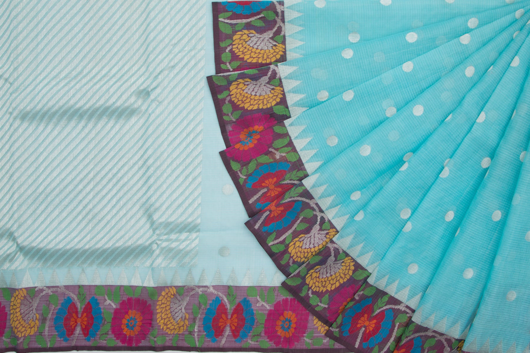 Kota Silk Butta Sky Blue Saree