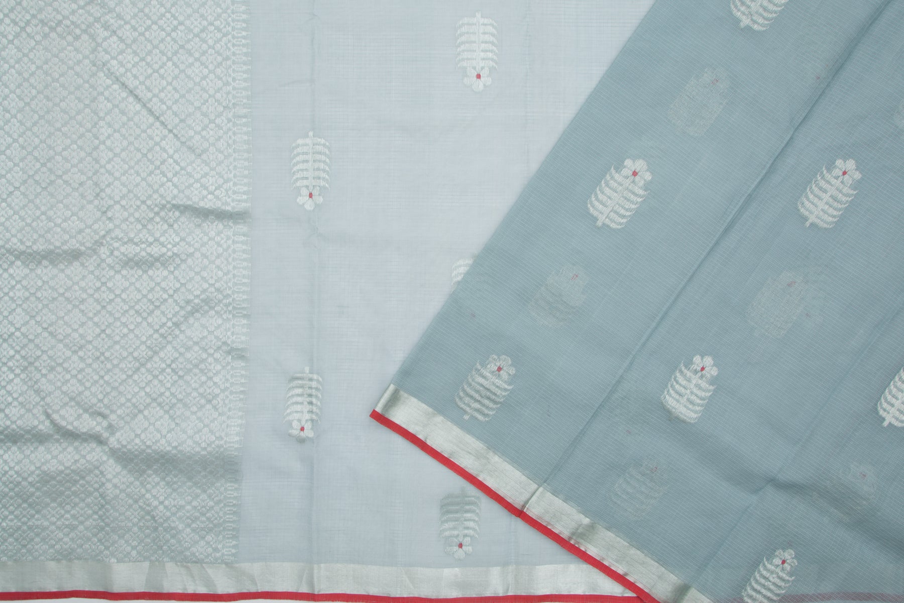 Kota Silk Butta Grey Saree