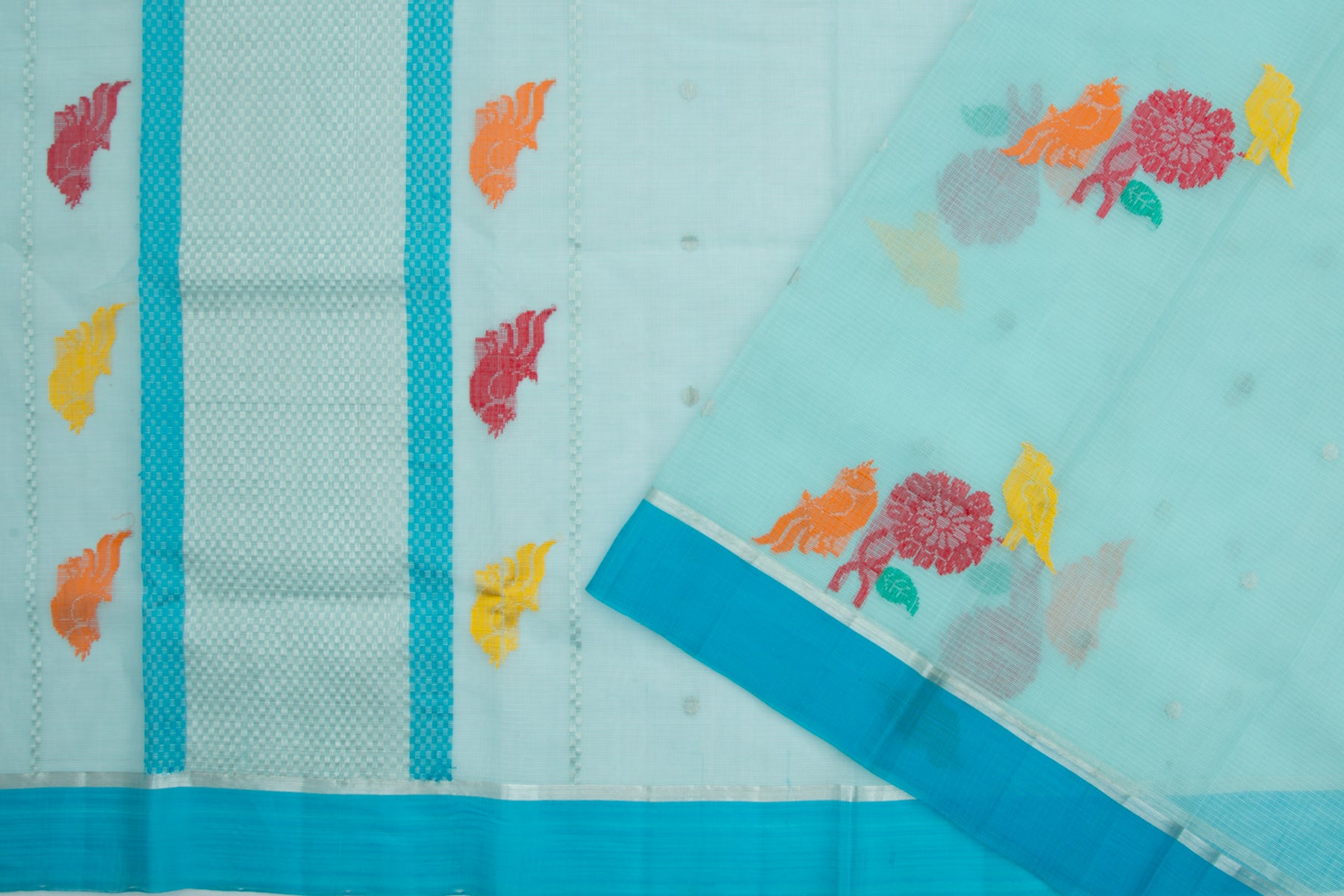 Kota Silk Butta Pastel Blue Saree