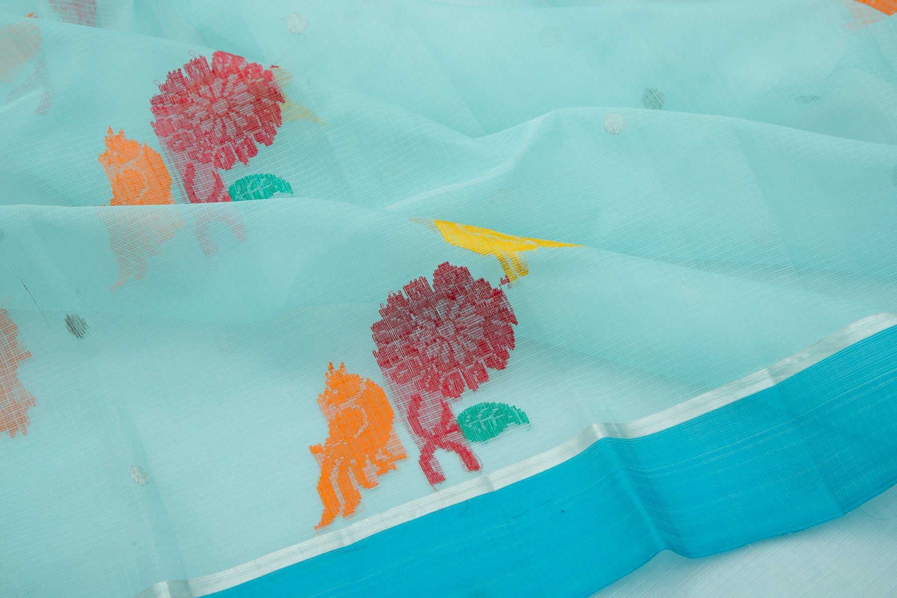 Kota Silk Butta Pastel Blue Saree