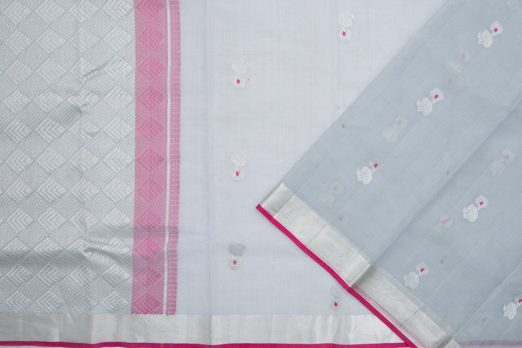 Kota Silk Butta Grey Saree