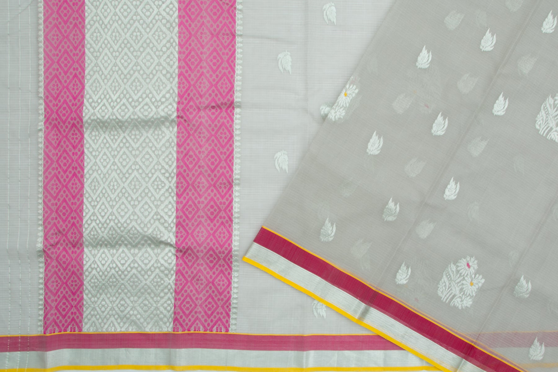 Kota Silk Butta Grey Saree