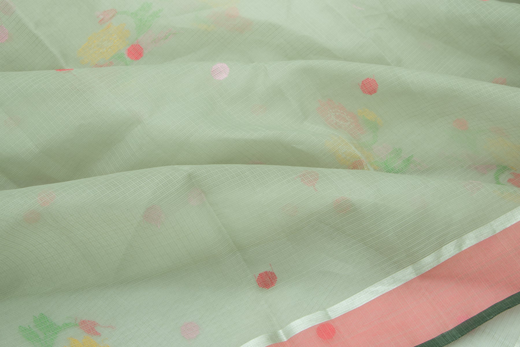 Kota Silk Butta Pastel Green Saree