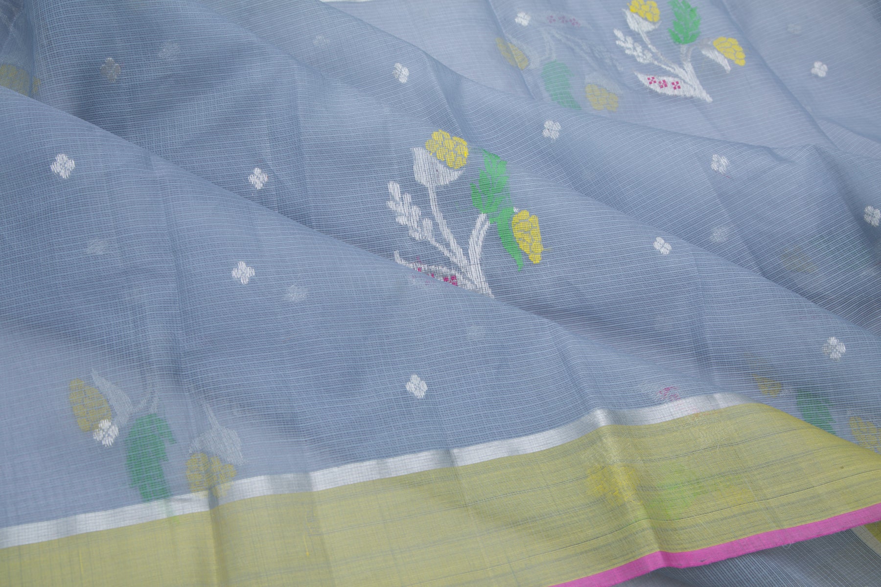 Kota Silk Butta Grey Saree