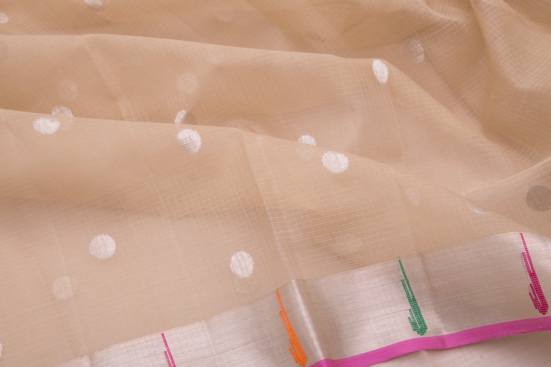 Kota Silk Butta Cream Saree
