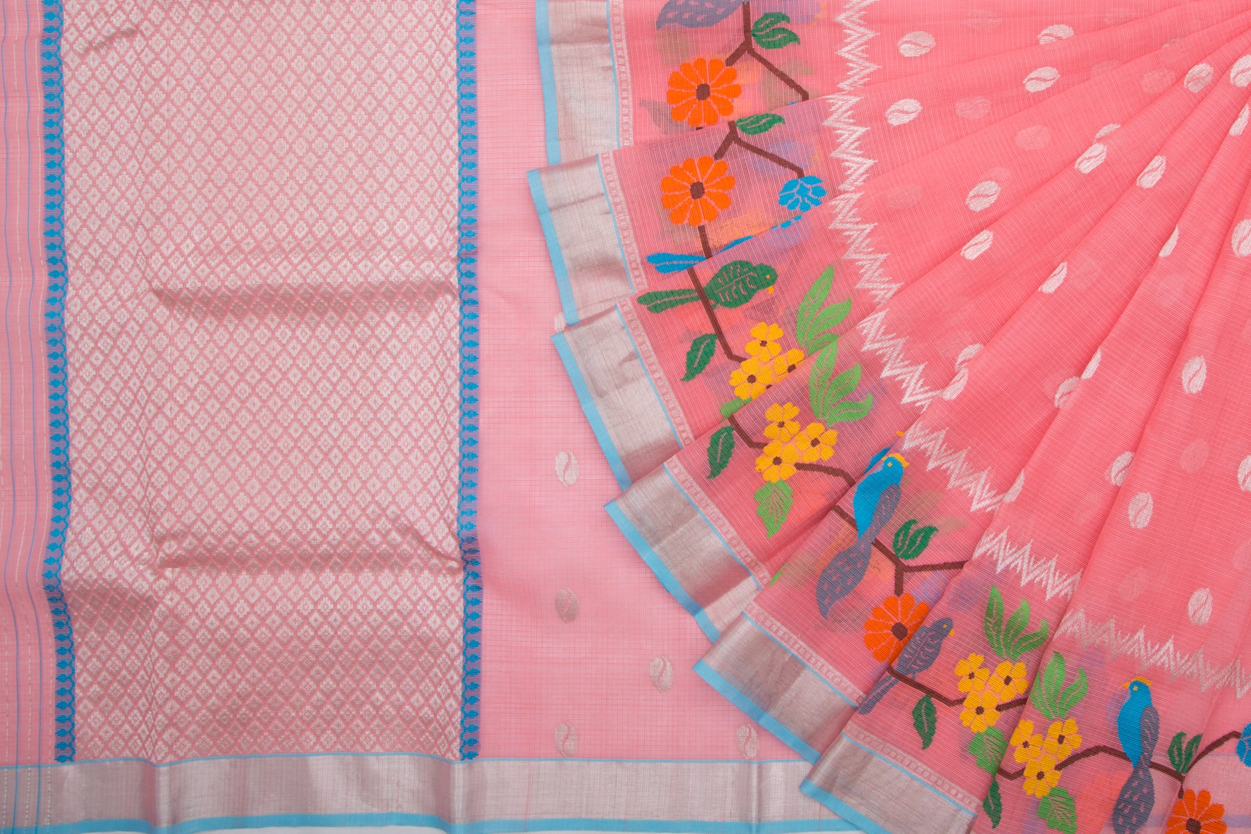 Kota Silk Butta Pink Saree