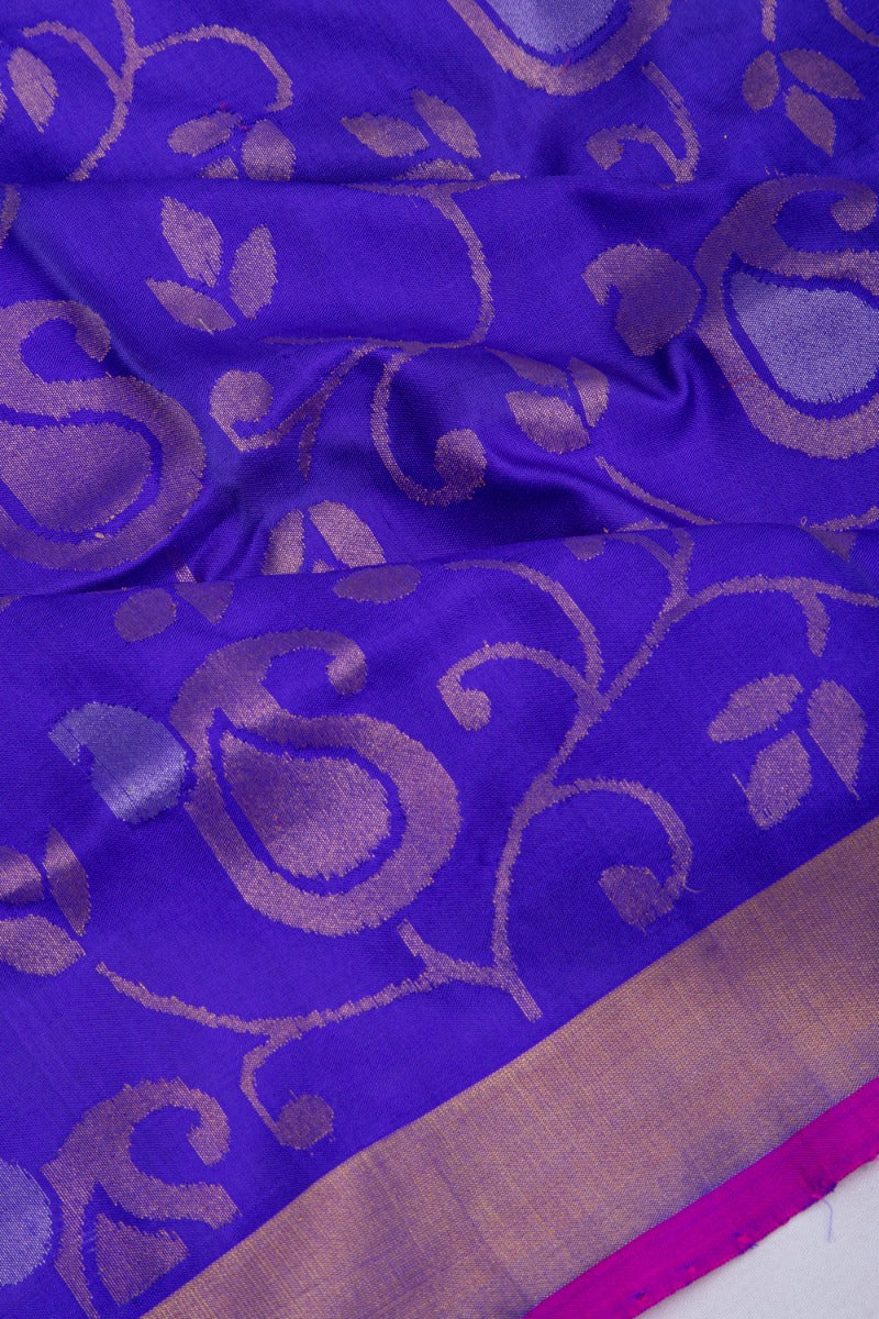 Uppada Silk Jamdani Jaal Dark Blue Saree