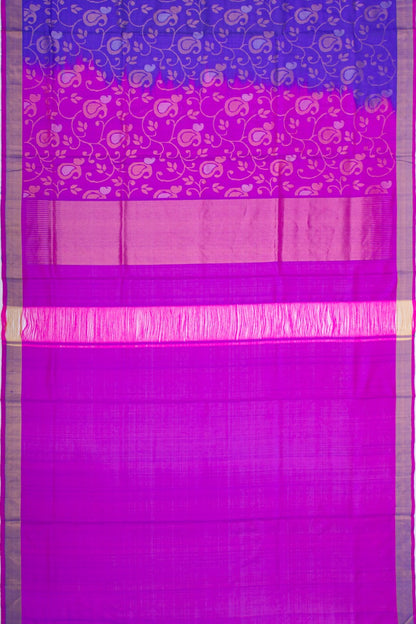 Uppada Silk Jamdani Jaal Dark Blue Saree
