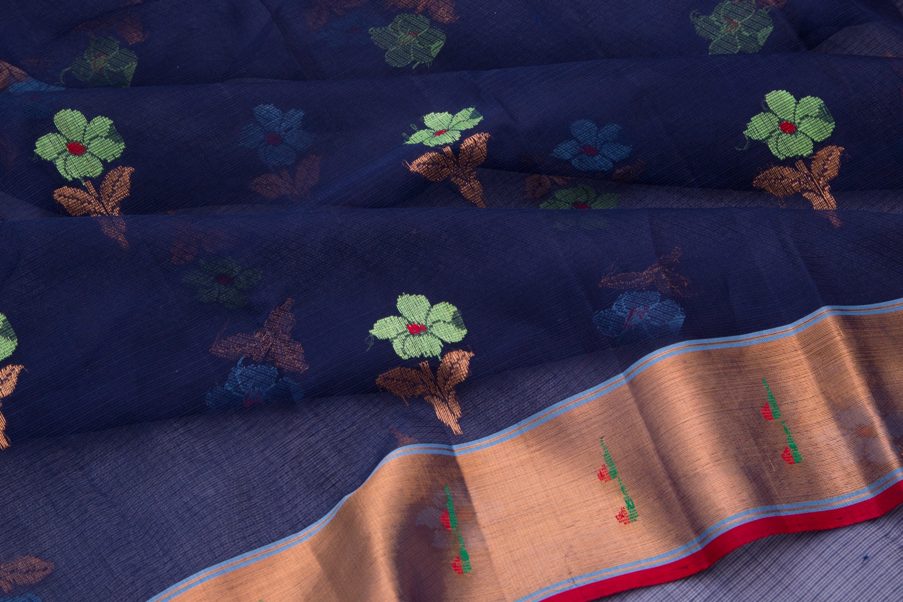 Kota Silk Butta Royal Blue Saree