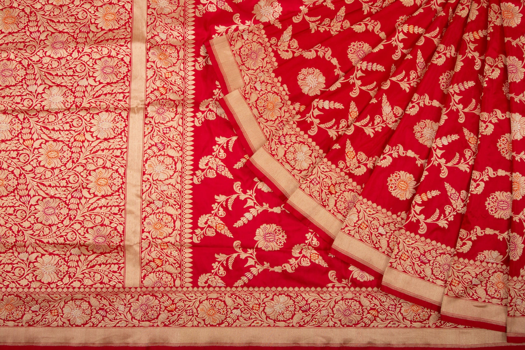 Banarasi Silk Kadwa Jaal Red Saree