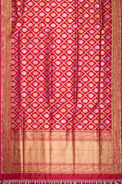 Banarasi Silk Kadwa Jaal And Butta Red Saree