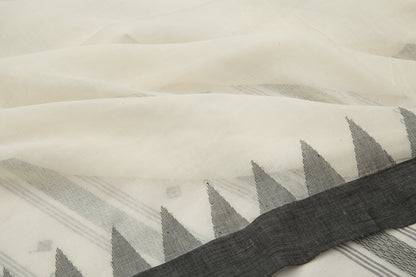 Phulia Cotton Plain White Saree