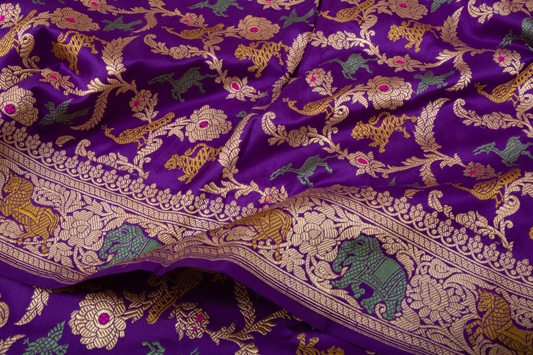 Banarasi Silk Kadwa Jaal Purple Saree