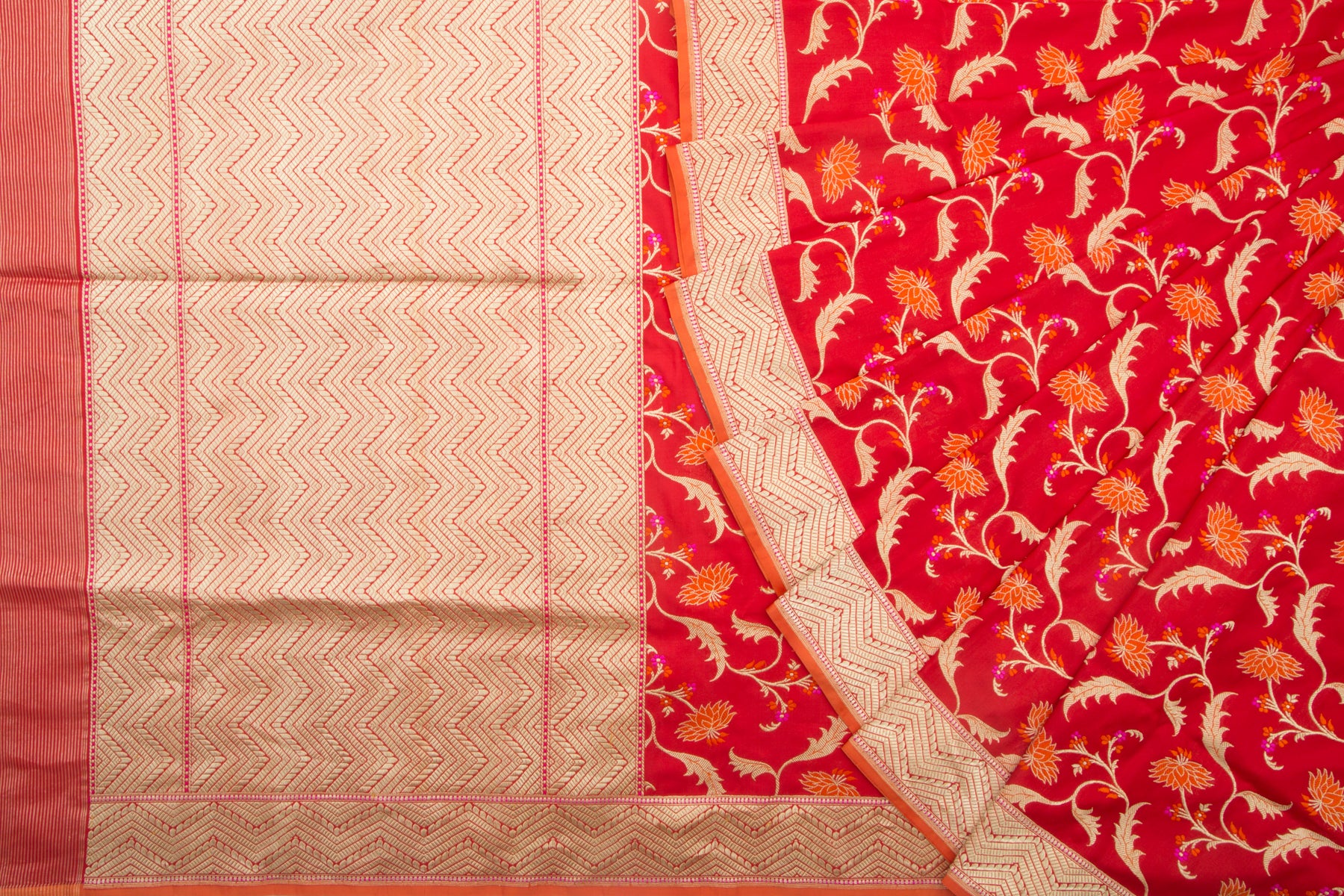 Banarasi Silk Kadwa Jaal Red Saree