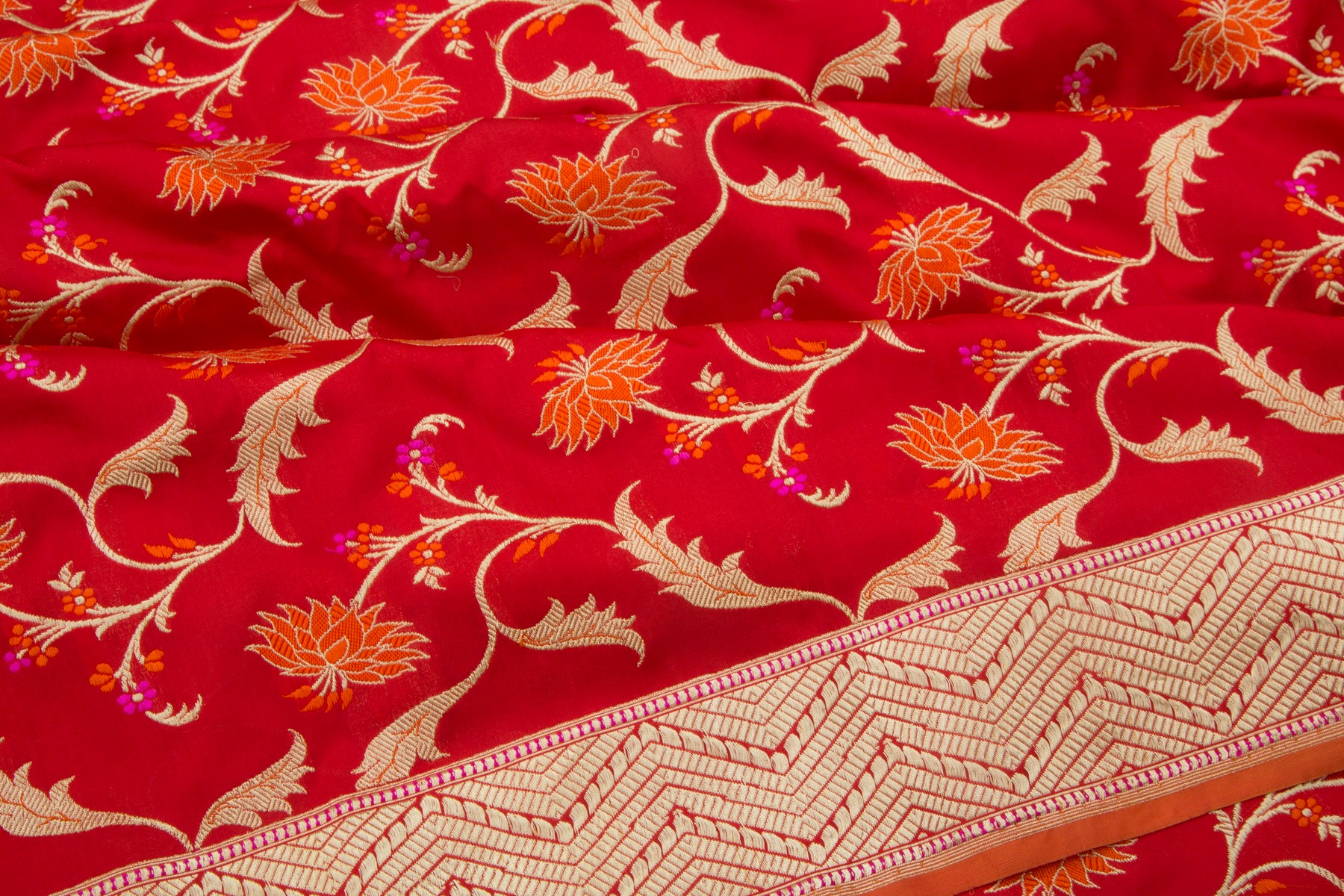 Banarasi Silk Kadwa Jaal Red Saree