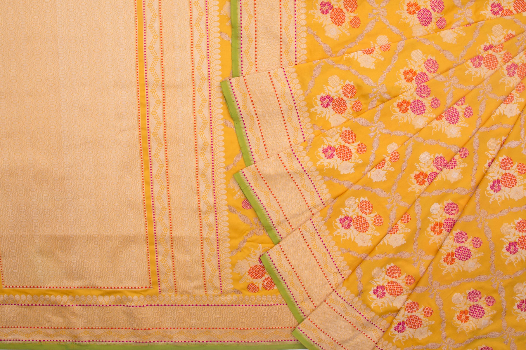 Banarasi Silk Jaal Mustard Yellow Saree