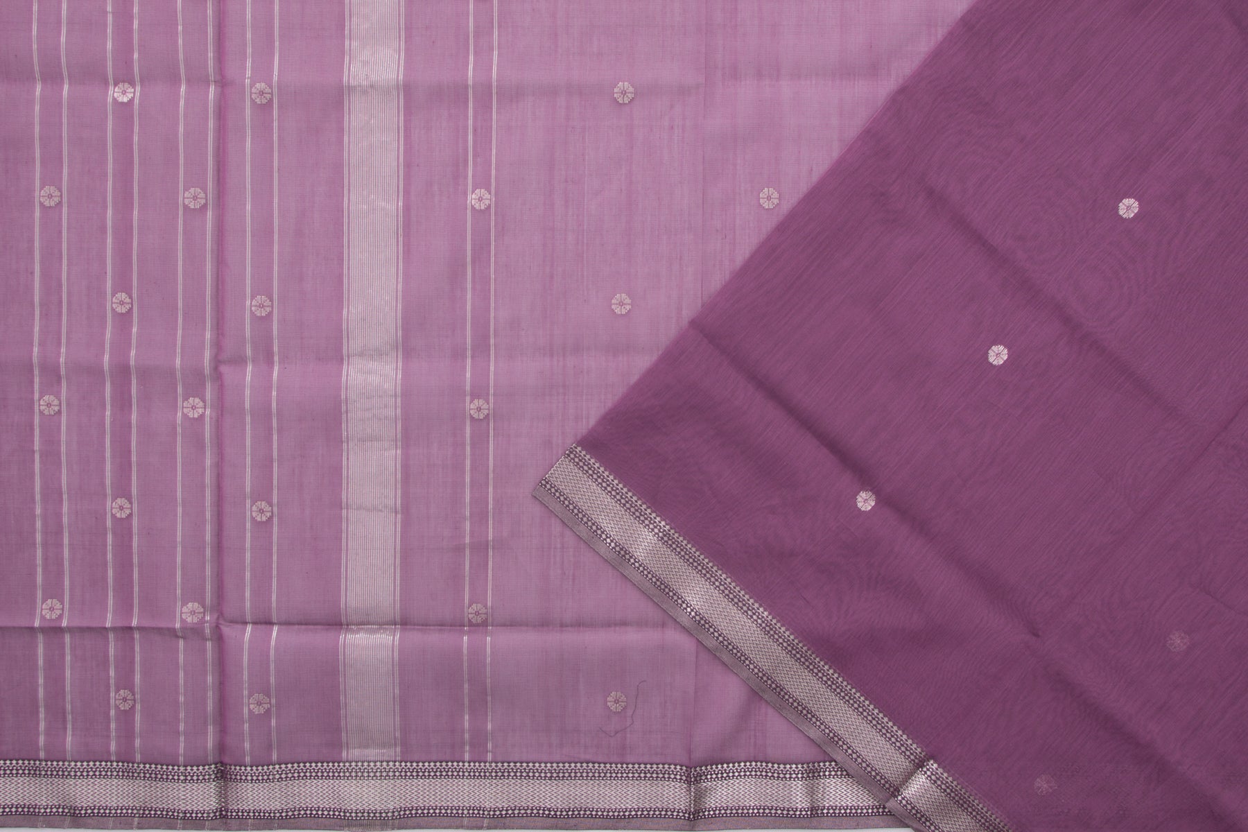 Maheshwari Cotton Butta Purple Saree