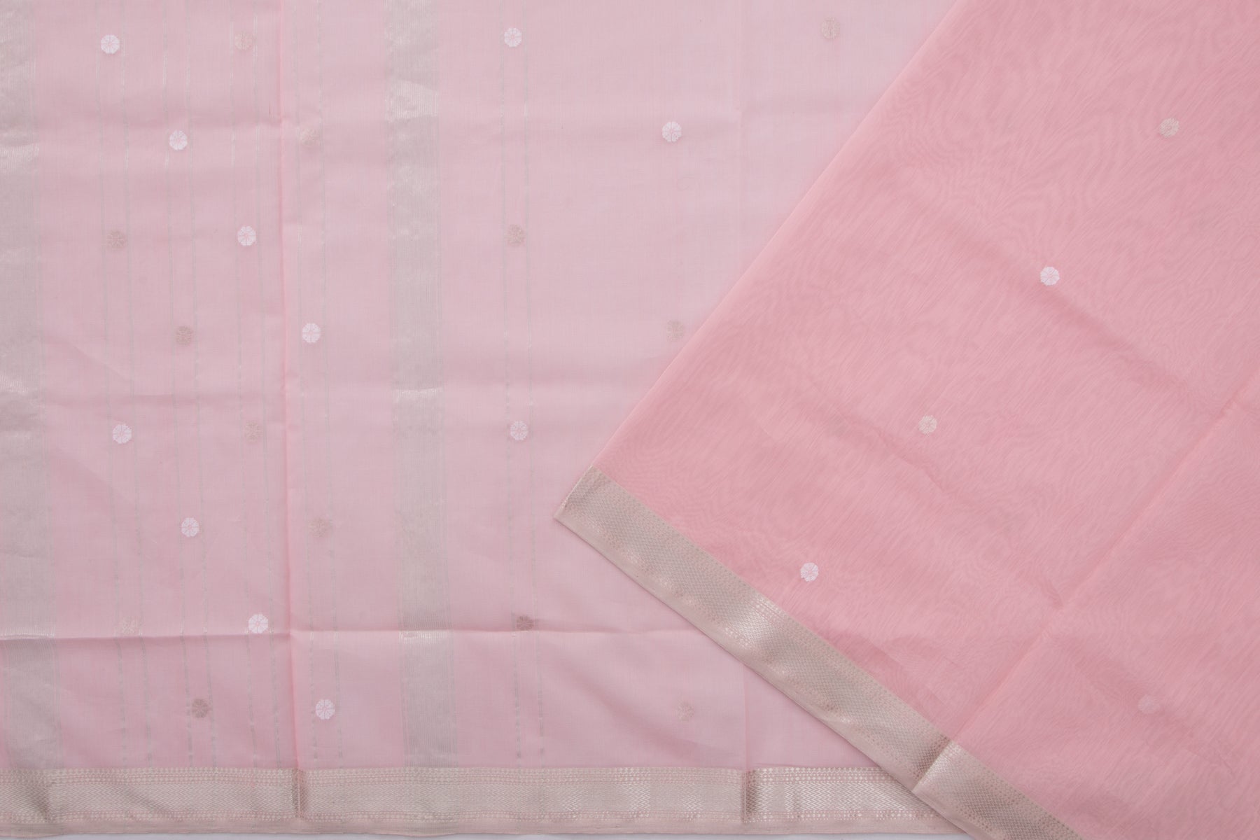 Maheshwari Cotton Butta Pink Saree