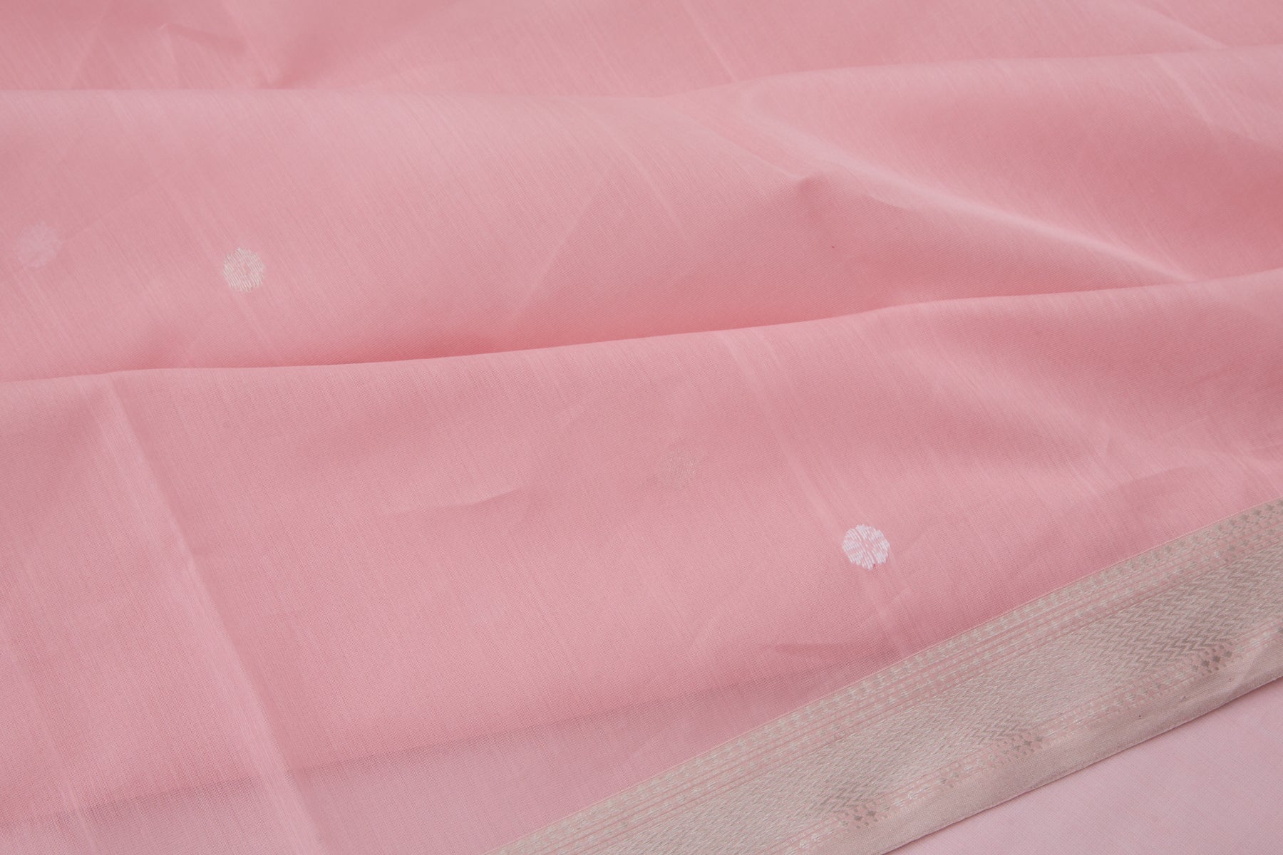 Maheshwari Cotton Butta Pink Saree