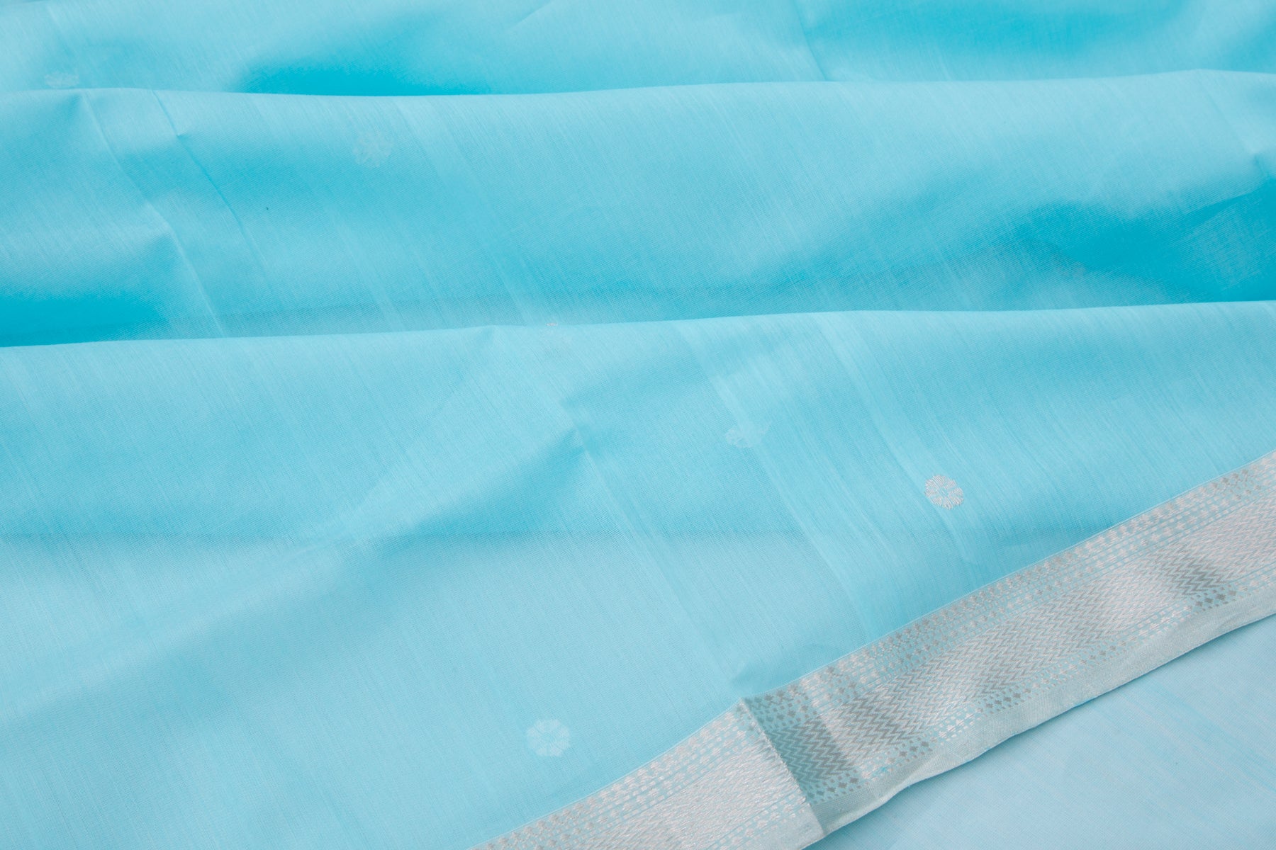 Maheshwari Cotton Butta Sky Blue Saree