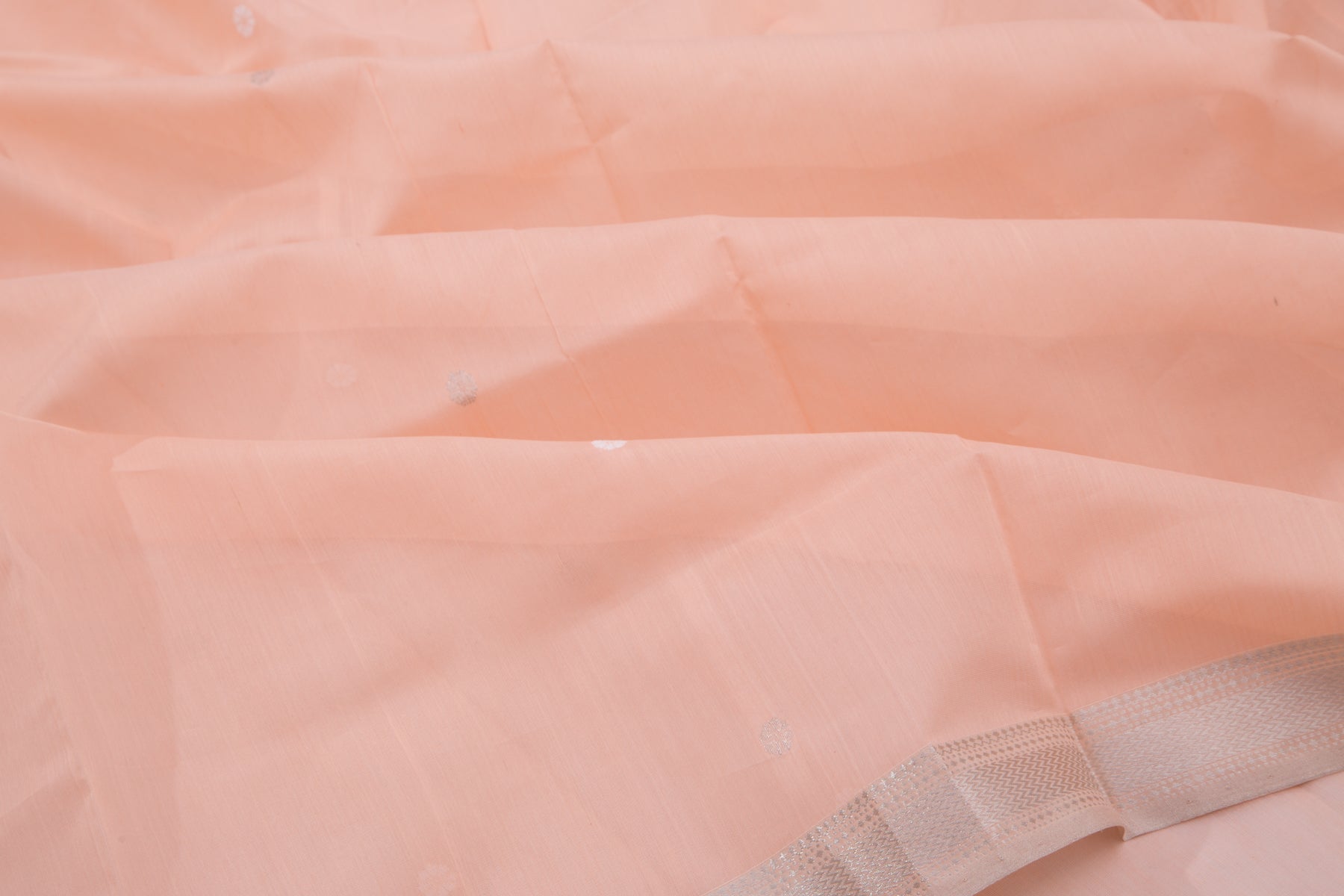 Maheshwari Cotton Butta Peach Saree