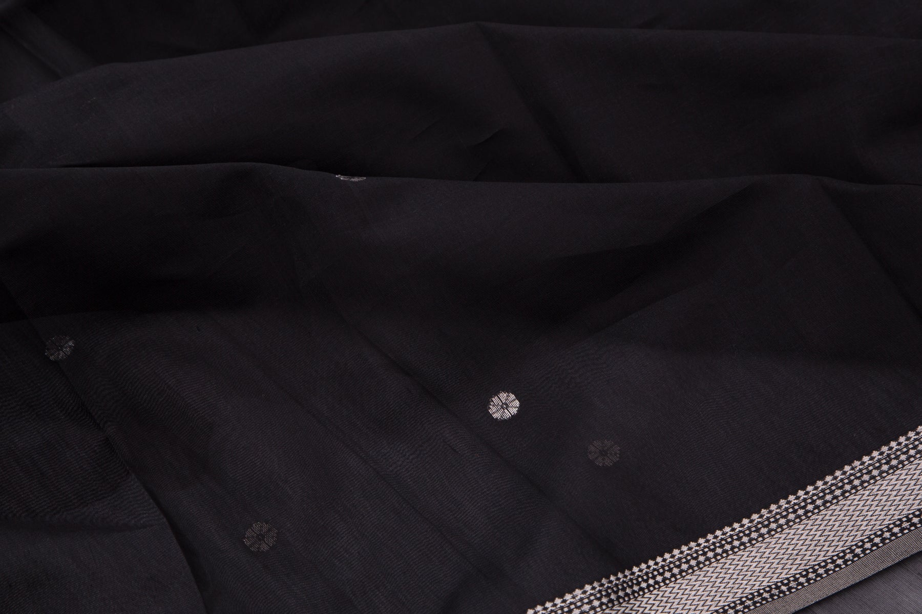 Maheshwari Cotton Butta Black Saree
