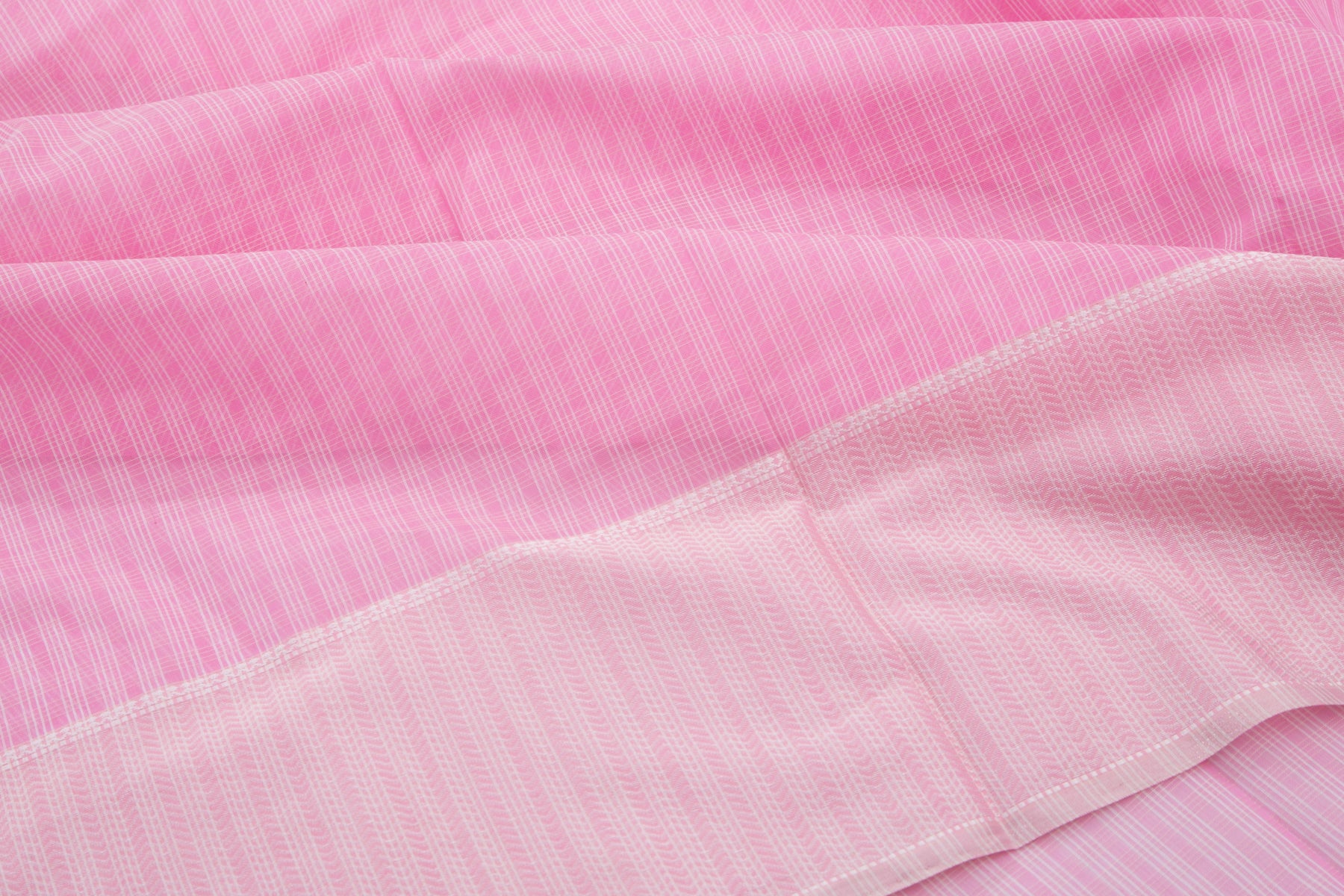 Maheshwari Cotton Checks Pink Saree