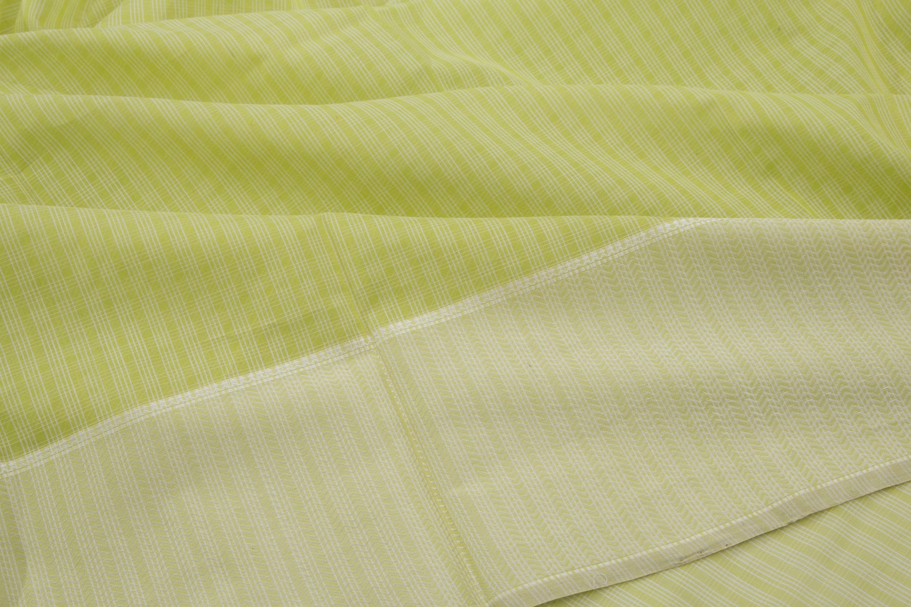 Maheshwari Cotton Checks Green Saree