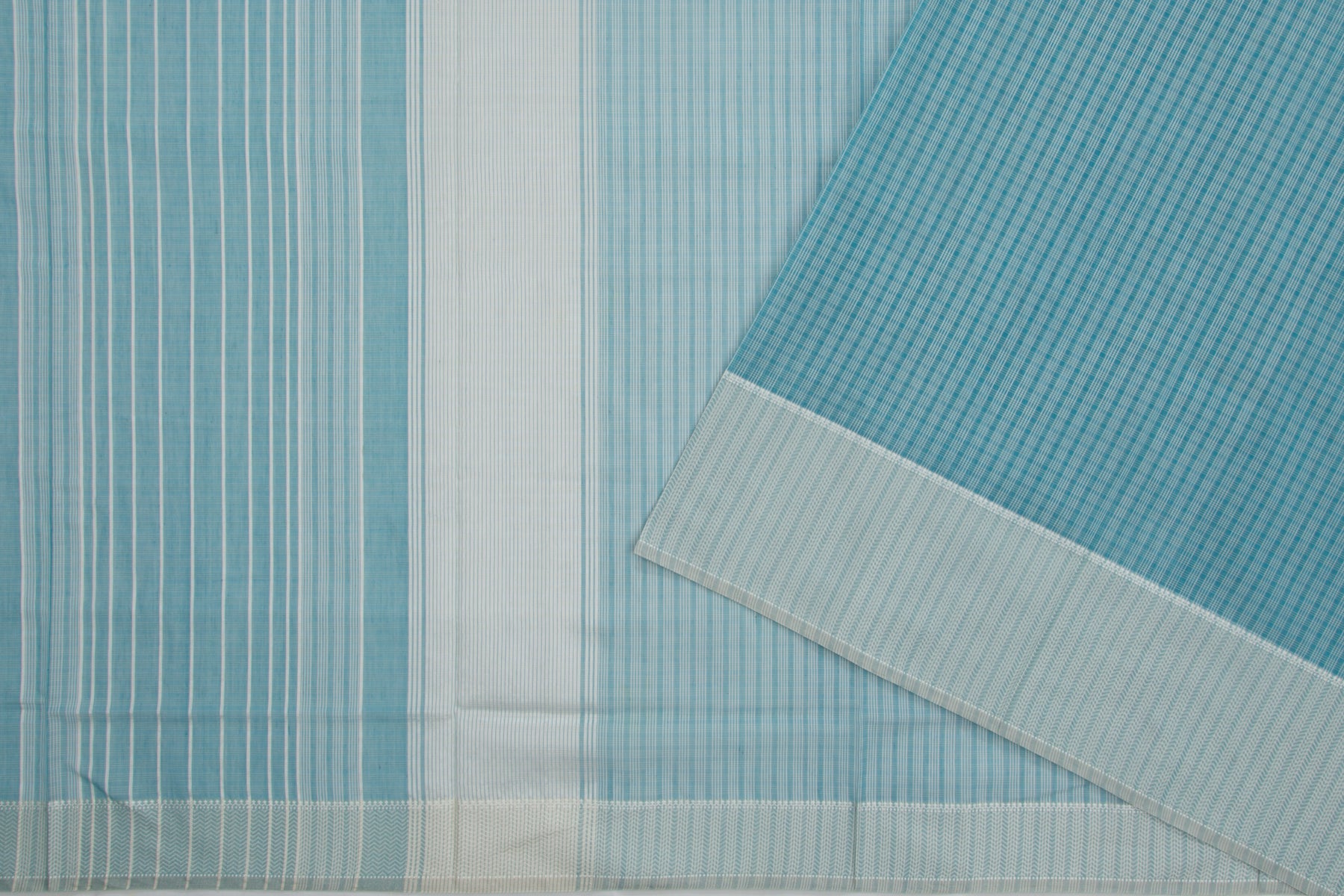 Maheshwari Cotton Checks Blue Saree