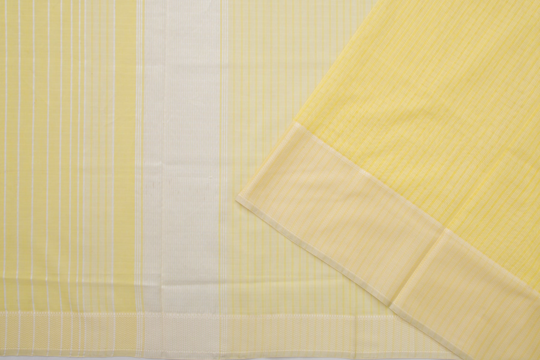 Maheshwari Cotton Checks Lemon Yellow Saree