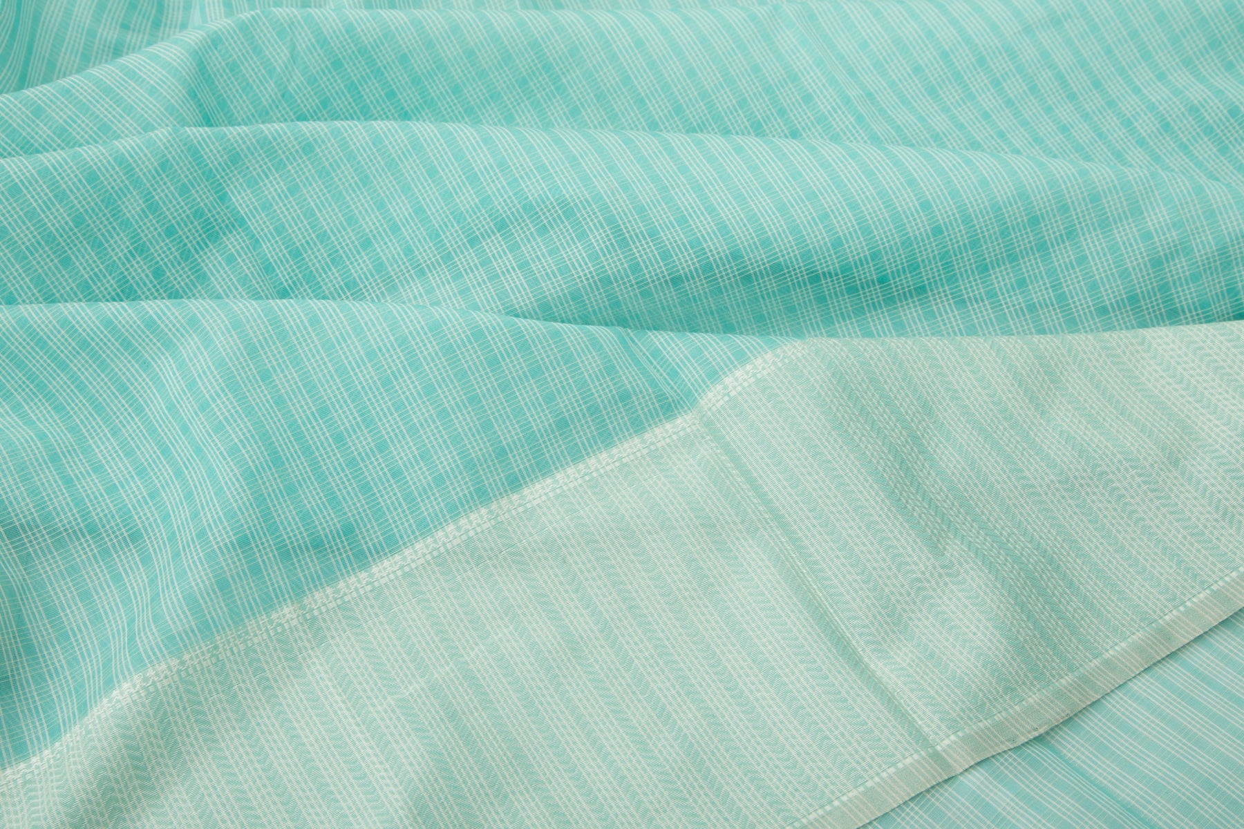 Maheshwari Cotton Checks Blue Saree